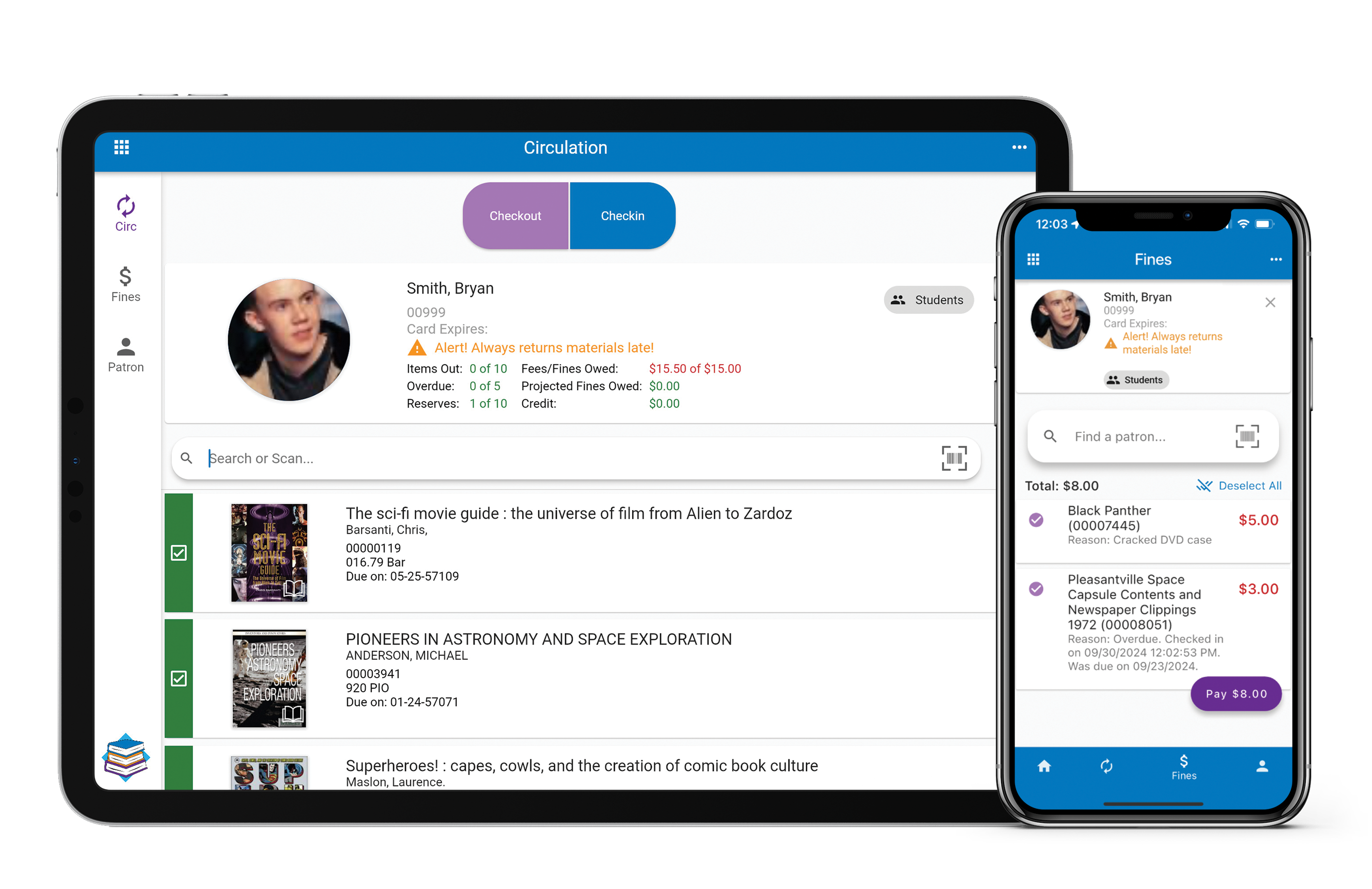 Atriuum Stax app screens on tablet and phone